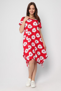 Платье женское "Пятнашки" кулирка (р-ры: 48-62) красный