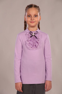 Блузка школьная 13156 "Лилия" кулирка с лайкрой (р-ры: 122-164) светло-сиреневый