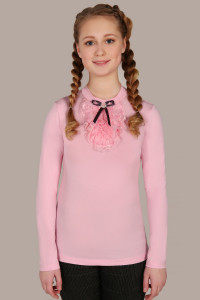 Блузка школьная 13156 "Лилия" кулирка с лайкрой (р-ры: 122-164) светло-розовый