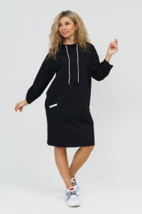 Платье женское 880 футер с лайкрой (последний размер) черный 52,56