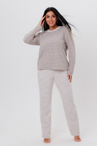 Костюм двойка женский №1827 махра (р-ры: 44-58) кофейный