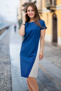 Платье женское ODIS-П460СИ трикотаж (р-ры: 44-56) синий