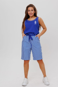 Костюм двойка женский №1794 кулирка (р-ры: 44-58) васильковый