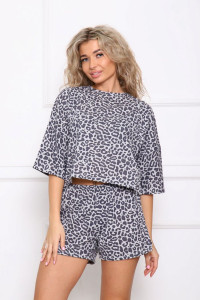 Пижама женская №362GRY кулирка (р-ры: 42-56) серый леопард