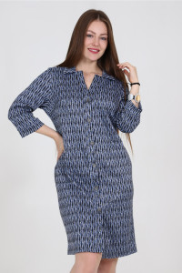 Платье женское ODIS-П467СИ трикотажный жаккард (р-ры: 46-54) синий
