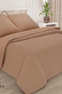 Простыня классическая поплин однотонный кофе с молоком