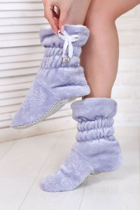 Сапожки домашние без подошвы С-152 велсофт (р-ры: 35-40) серо-голубой