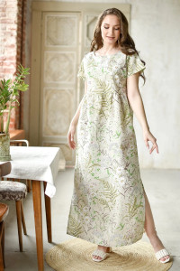 Платье женское 1921-П-л "Кострома 2" полулён (последний размер) светло-желтый 46,48,56