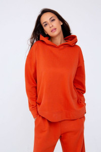 Свитшот женский №331CRT футер (последний размер) морковный 50-56