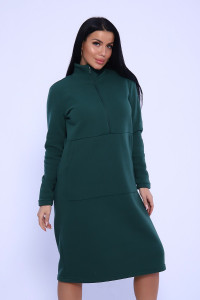 Платье женское №35320 футер 3-х нитка с начесом (р-ры: 46-54) зеленый