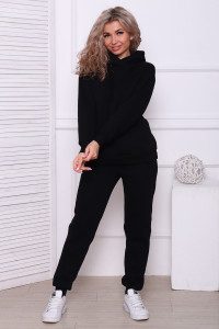 Костюм двойка женский "Гармония" футер 3-х нитка с начесом (последний размер) черный 50