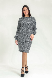 Платье женское П-035 жаккард (р-ры: 46-56) леопардовый