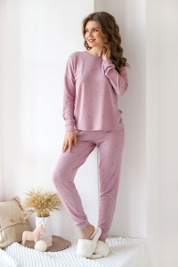 Костюм двойка женский "Снежок" кашемир софт (последний размер) сухая роза 52