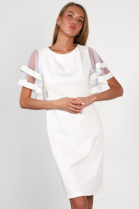 Платье женское П234 костюмная ткань (р-ры: 44-54) белый