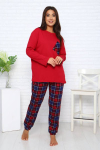 Костюм двойка женский КД-437 кулирка (последний размер) малиновый 52