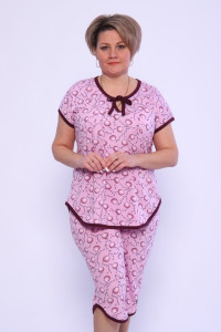 Пижама женская "Кокетка В" кулирка (р-ры: 50-72) вишня