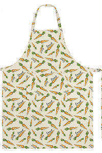 Фартук кухонный "Радушная хозяйка" с карманом и регулируемой бретелью рогожка "Морковки"