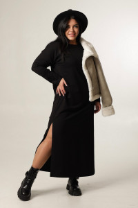 Платье женское П169 футер с лайкрой (р-ры: 44-60) чёрный