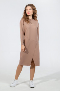 Платье женское "Спортикс-1" футер 2-х нитка карде (р-ры: 44-56) коричневый