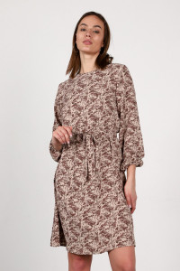 Платье женское П180ш шелк (р-ры: 44-52) коричневый-бежевый