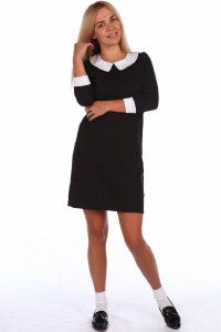 Платье женское "Агата" футер 2-х нитка (последний размер) черный 52