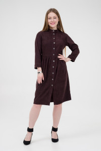 Платье-халат женское ODIS-П408-2К вельвет (последний размер) коричневый 46,50,52