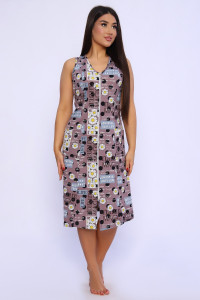 Халат женский №018 кулирка (р-ры: 48-66) коричневый