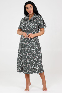 Платье женское "Бабушка" ПлК-241 кулирка (р-ры: 48-62) лужайка на хаки