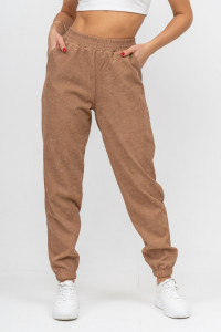 Брюки женские №36697 микровельвет (последний размер) песочный 52