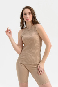 Майка женская "Лапша" 2209-Каш лапша (р-ры: 44-54) бежевый