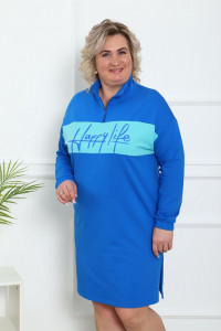 Платье женское "Тифани-2" С-5025 футер (р-ры: 54-64) васильковый
