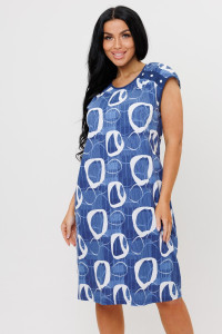 Платье женское 1964 кулирка (р-ры: 48-58) синий