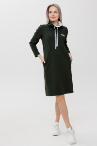 Платье женское П120/1 футер с лайкрой (р-ры: 46-60) темный хаки