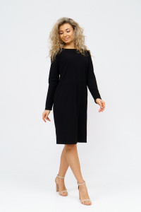 Платье женское П-037 лапша кашемир (р-ры: 46-56) черный