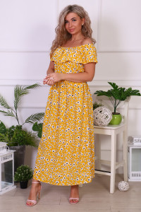 Платье женское "Мелодия" штапель (последний размер) желтый 44,48
