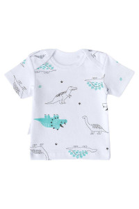 Футболка для новорожденных "Дин-1" 20764 интерлок (последний размер) белый-морская волна 92