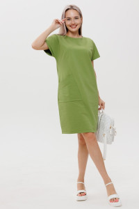 Платье женское П181 футер 2-х нитка пенье (р-ры: 44-60) лайм