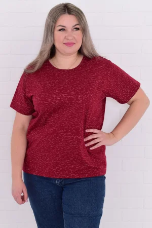 Футболка женская 6200м кулирка (р-ры: 50-64) бордо
