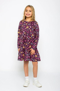 Платье детское "Наденька-23" кулирка (последний размер) сливовый 128
