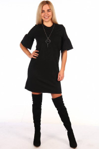 Платье женское "Валли" футер 2-х нитка (последний размер) черный 44,46