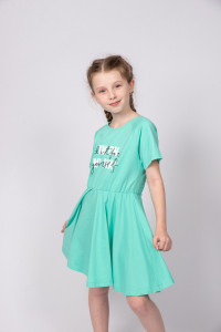 Платье детское №81228 кулирка (р-ры: 98-134) ментол