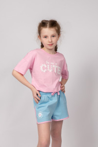Футболка детская №51313 кулирка (р-ры: 116-134) нежно-розовый