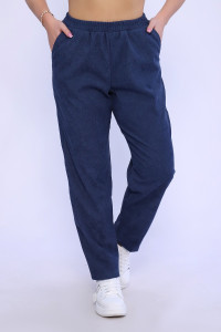 Брюки женские №82051 микровельвет (последний размер) индиго 44,46