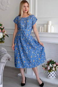 Платье женское "Ариадна Е" штапель (последний размер) синий 48,54