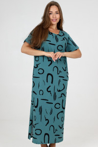Платье женское М-946 кулирка (р-ры: 48-58) петроль