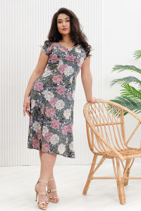 Платье женское №1730 кулирка (последний размер) зеленый 52,58