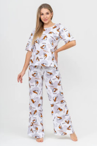 Костюм двойка женский "Белла" 1224-4 трикотаж (последний размер) собака 54,56