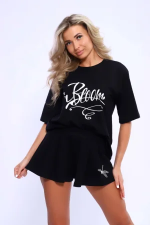 Костюм двойка женский №78554 кулирка с лайкрой (р-ры: 44-54) черный