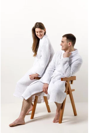 Халат унисекс вафельный "Urban Family" (р-ры: 42-60) Coconut