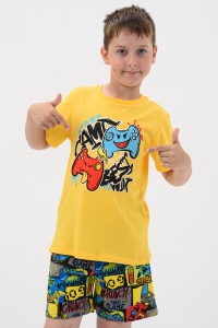 Пижама детская "Хакер" кулирка (р-ры: 116-164) оранжевый